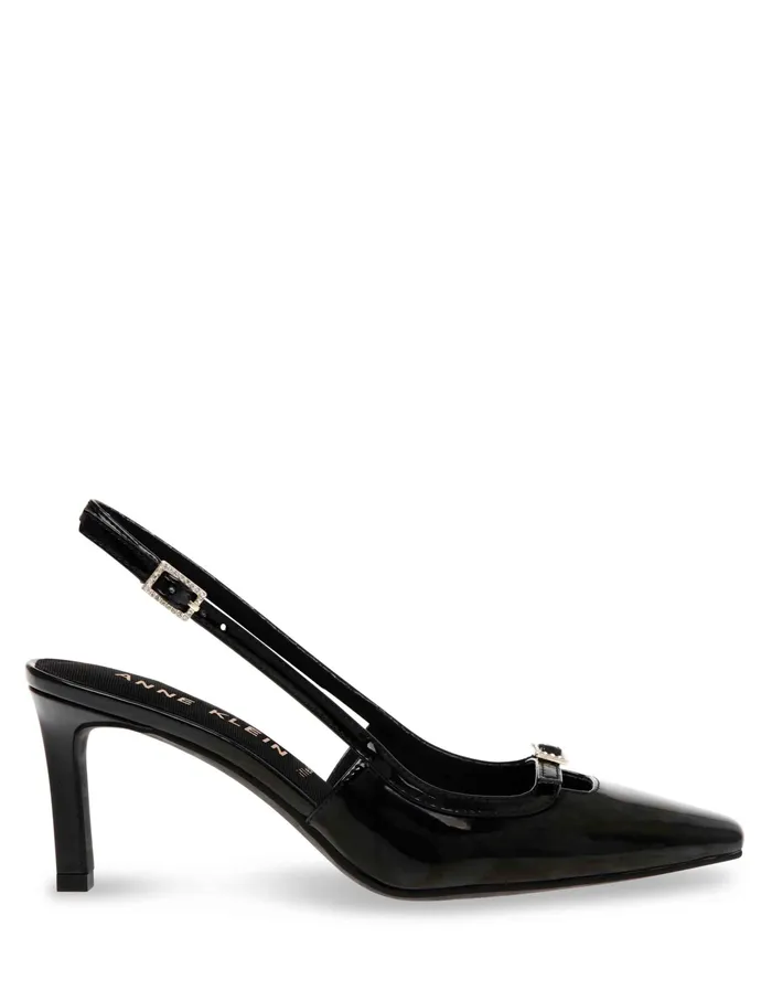 Anne Klein Roxy Sling Back Dress Pump Black Patent Women Shoes