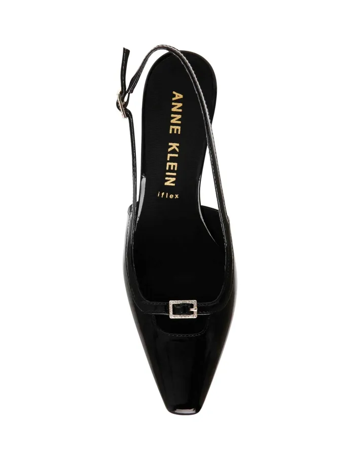 Anne Klein Roxy Sling Back Dress Pump Black Patent Women Shoes
