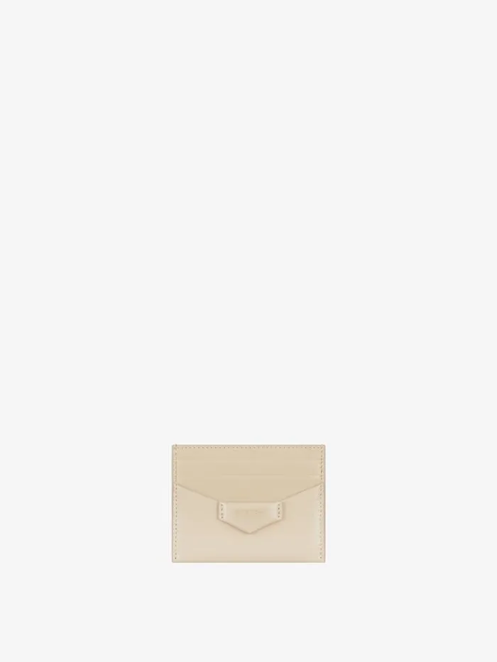 Antigona Card Holder In Box Leather Natural Beige Women Givenchy Wallets and Card Holders