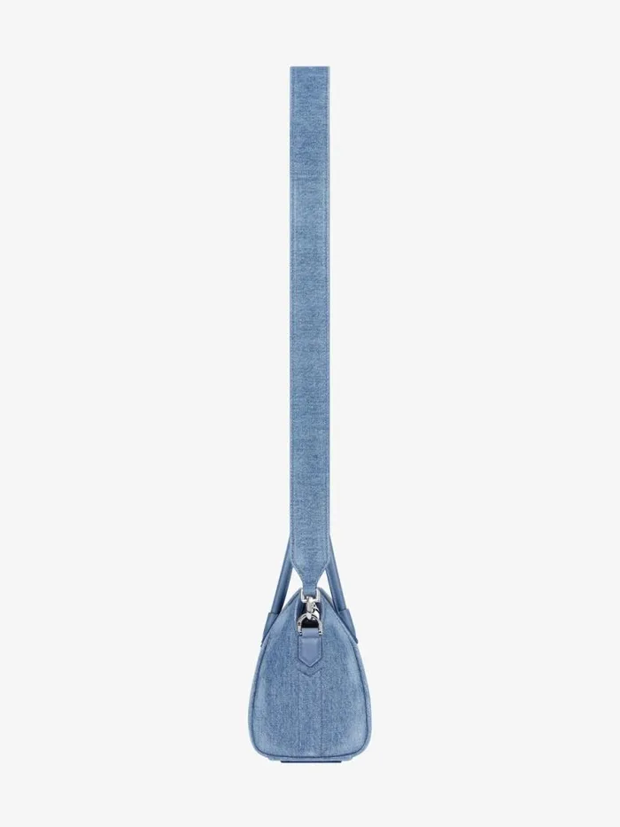 Antigona Toy Bag In Washed Denim Medium Blue Women Givenchy Crossbody Bags