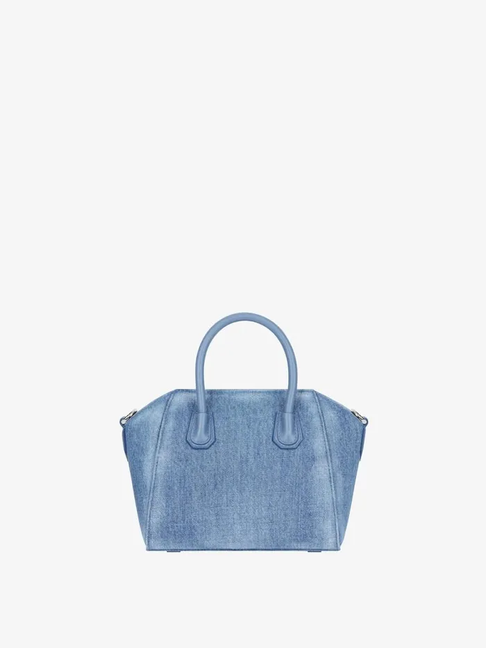 Antigona Toy Bag In Washed Denim Medium Blue Women Givenchy Crossbody Bags