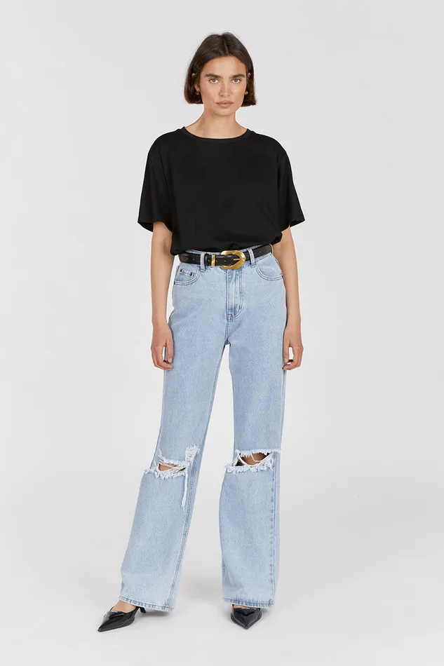 ARCHIE BLUE HIGH RISE RIPPED JEAN Women DISSH Jeans
