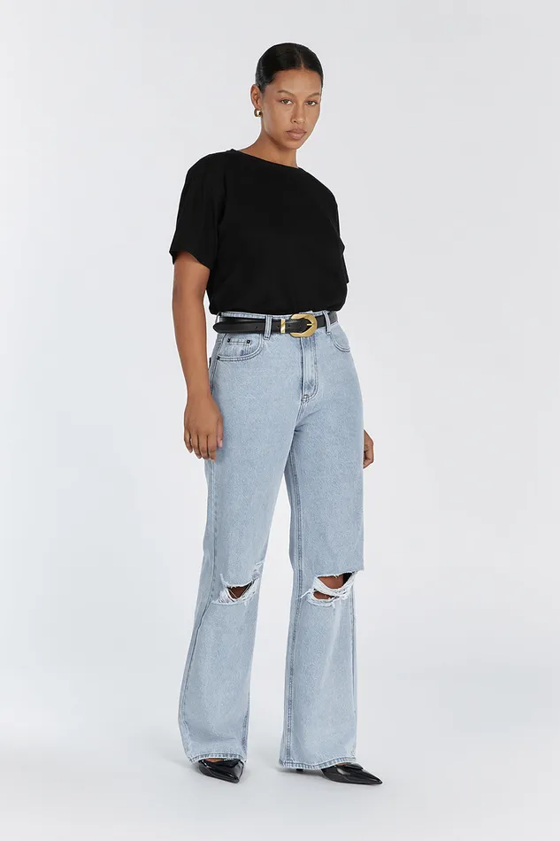 ARCHIE BLUE HIGH RISE RIPPED JEAN Women DISSH Jeans