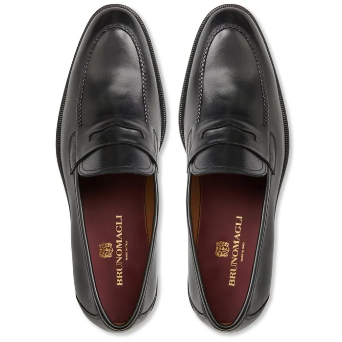 Arden Braided Leather LoaferBlack Men Bruno Magli Loafers and Slipons