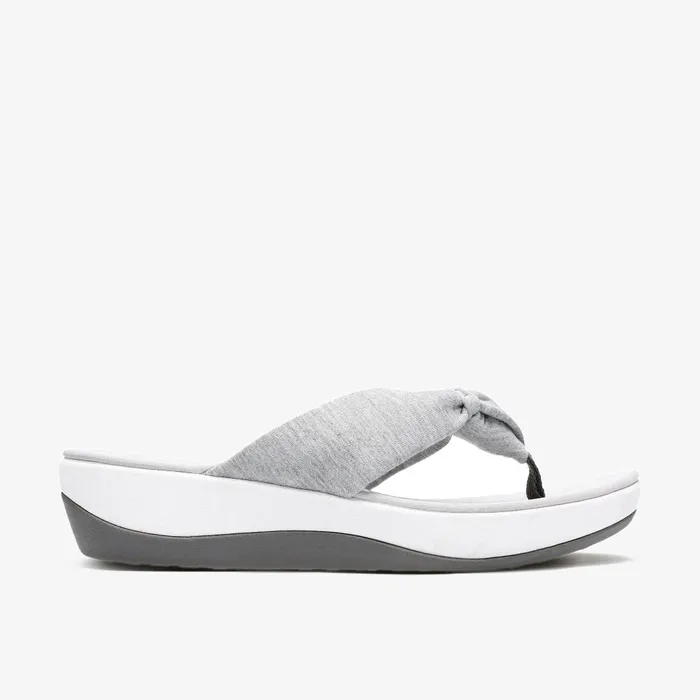 Arla Glison Grey Fabric Women Clarks Sandals and Flip Flops