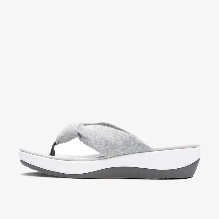 Arla Glison Grey Fabric Women Clarks Sandals and Flip Flops