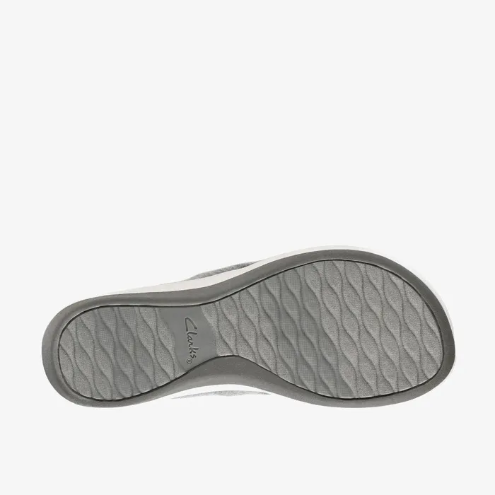 Arla Glison Grey Fabric Women Clarks Sandals and Flip Flops