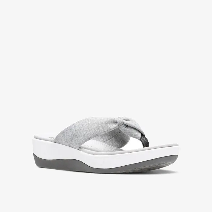 Arla Glison Grey Fabric Women Clarks Sandals and Flip Flops
