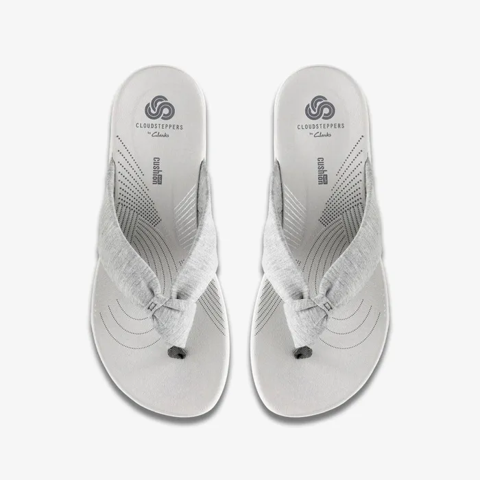 Arla Glison Grey Fabric Women Clarks Sandals and Flip Flops
