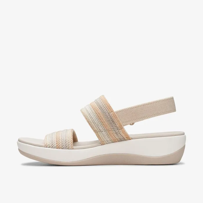 Arla Stroll Beige Combination Women Clarks Sandals and Flip Flops