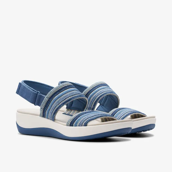 Arla Stroll Blue Combination Women Clarks Sandals and Flip Flops
