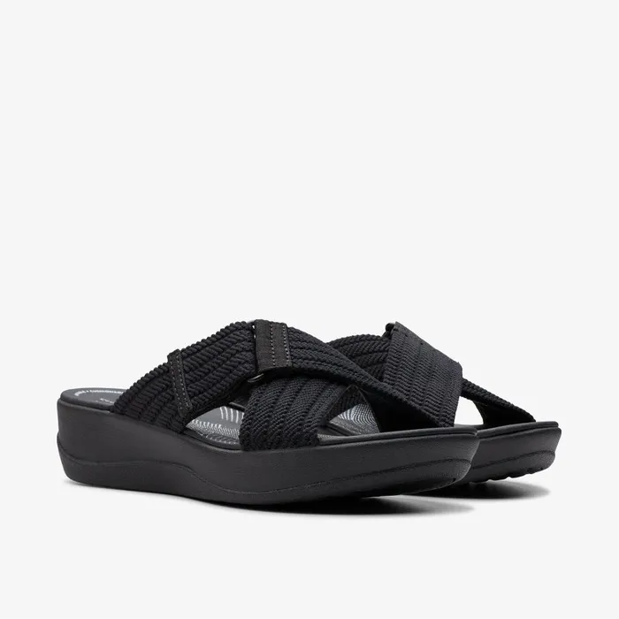 Arla Wave Black Women Clarks Wedges