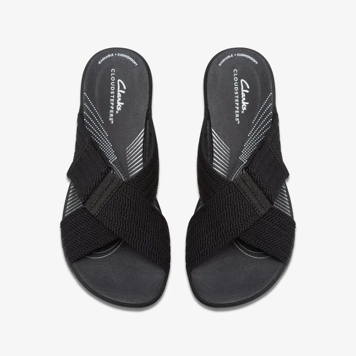 Arla Wave Black Women Clarks Wedges