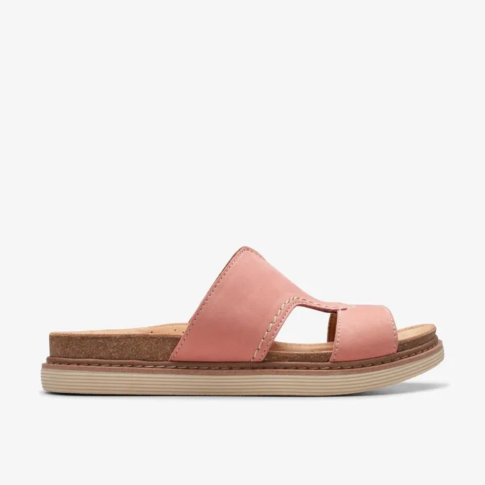 Arwell Walk Peach Nubuck Women Clarks Sandals and Flip Flops