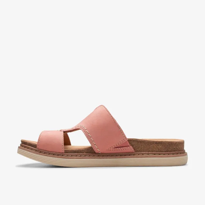 Arwell Walk Peach Nubuck Women Clarks Sandals and Flip Flops