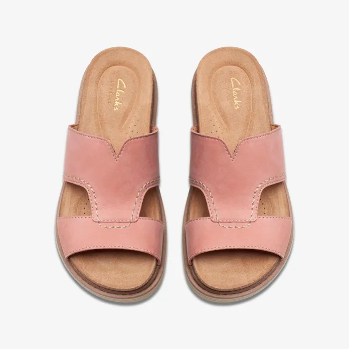 Arwell Walk Peach Nubuck Women Clarks Sandals and Flip Flops
