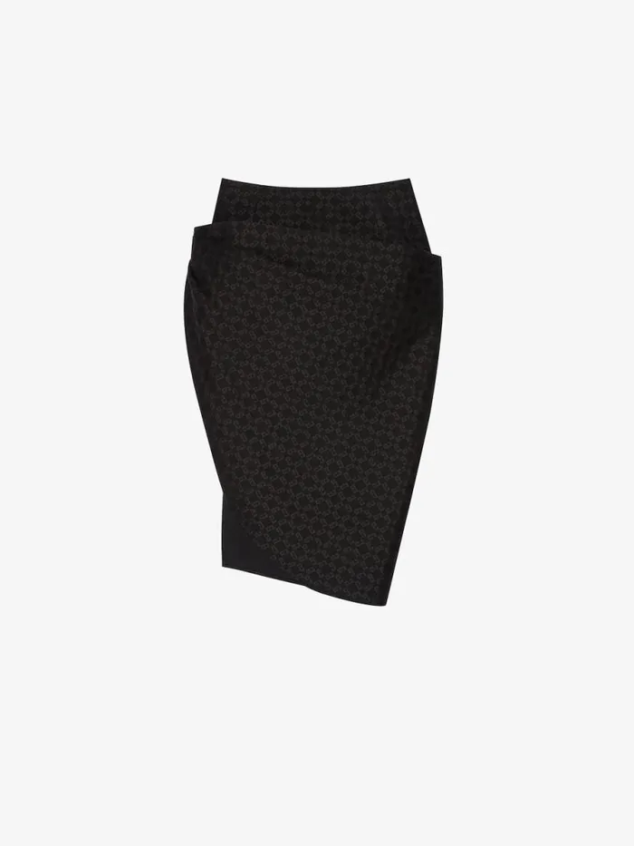 Asymmetric Draped Skirt In Monogram 72 Jacquard Black Women Givenchy Skirts