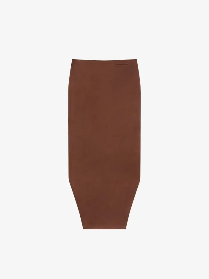 Asymmetric Skirt In Silk Satin Duchesse Moka Brown Women Givenchy Skirts