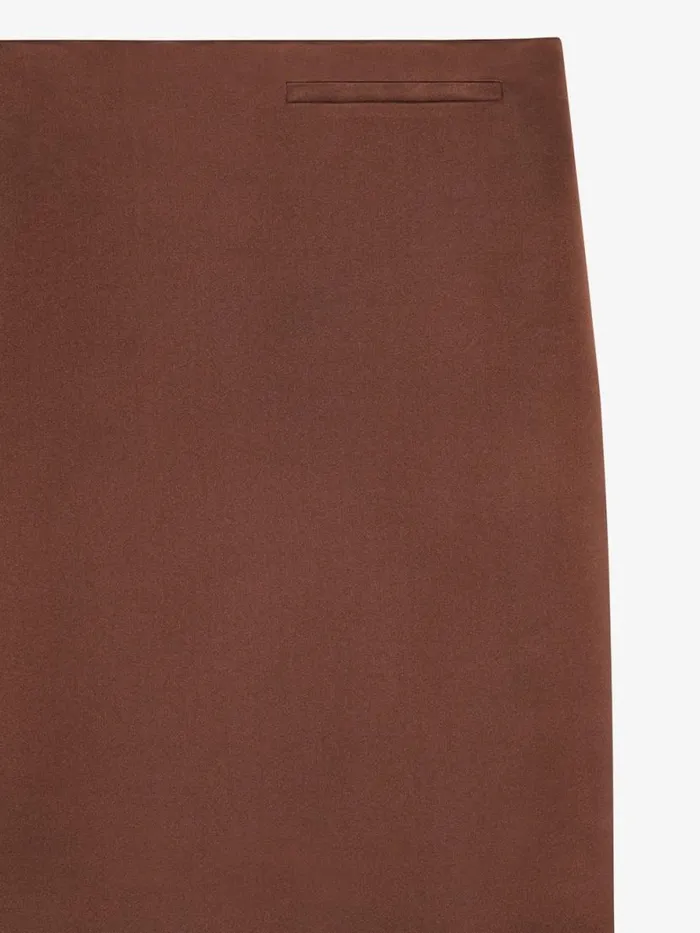 Asymmetric Skirt In Silk Satin Duchesse Moka Brown Women Givenchy Skirts
