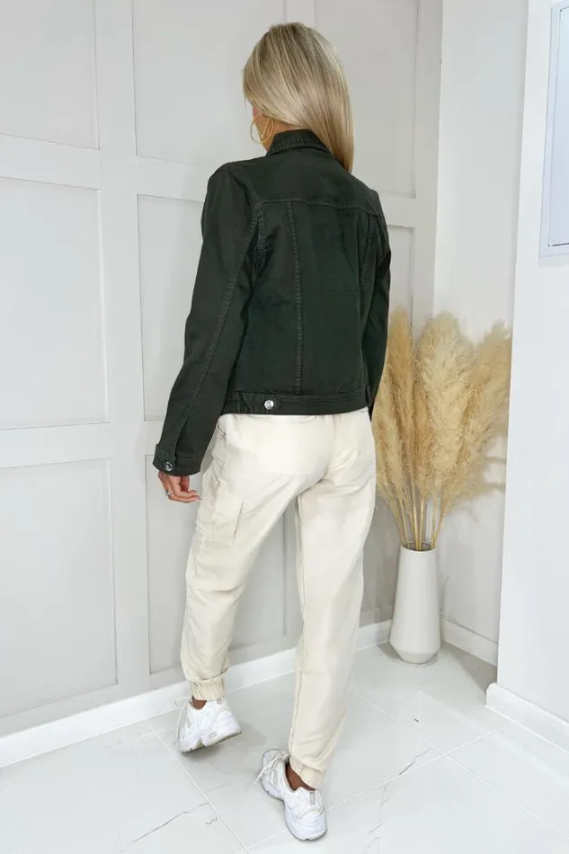 AX Paris Olive Lightweight Denim Jacket Coats and Jackets