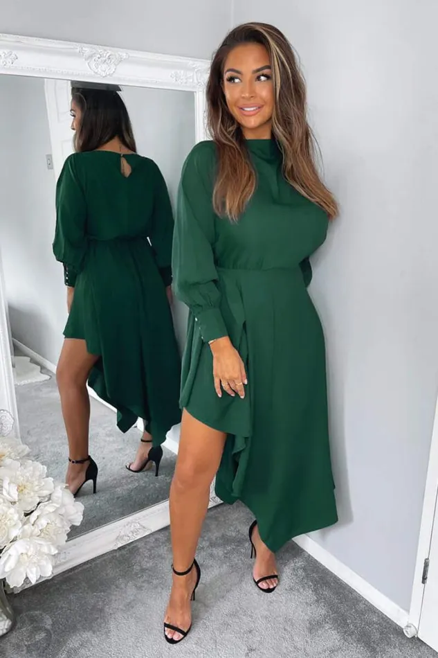AX Paris Teal High Low Skirt Midi Dress Dresses