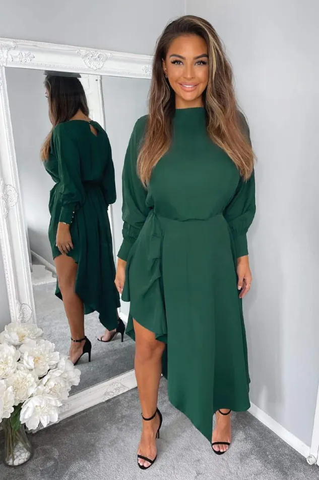 AX Paris Teal High Low Skirt Midi Dress Dresses