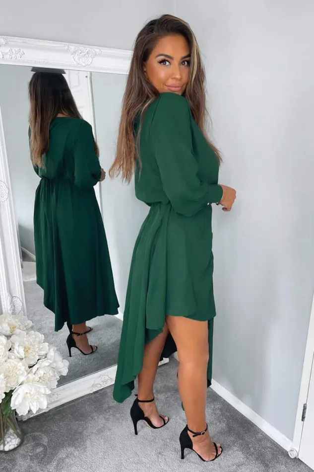 AX Paris Teal High Low Skirt Midi Dress Dresses