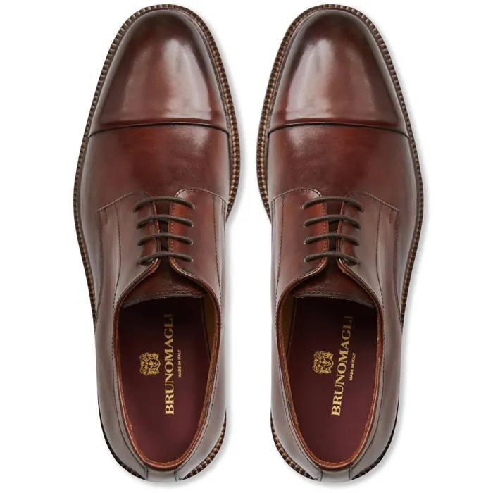 Aydin Cap Toe Leather DerbyCognac Men Bruno Magli Laceups and Oxfords