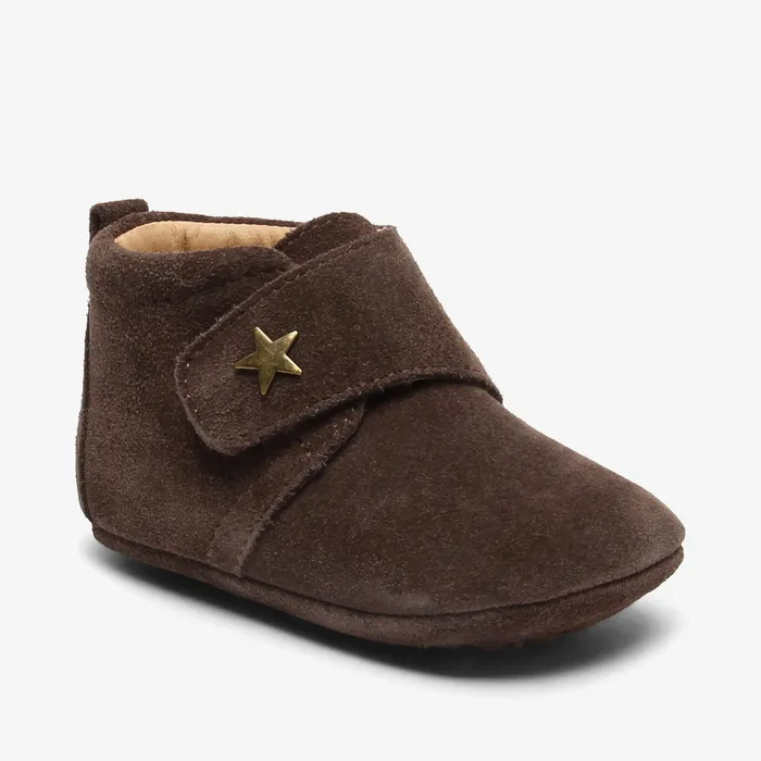 BABY Slippers bisgaardshoes baby star dark brown Brown