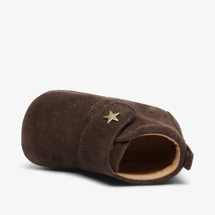 BABY Slippers bisgaardshoes baby star dark brown Brown