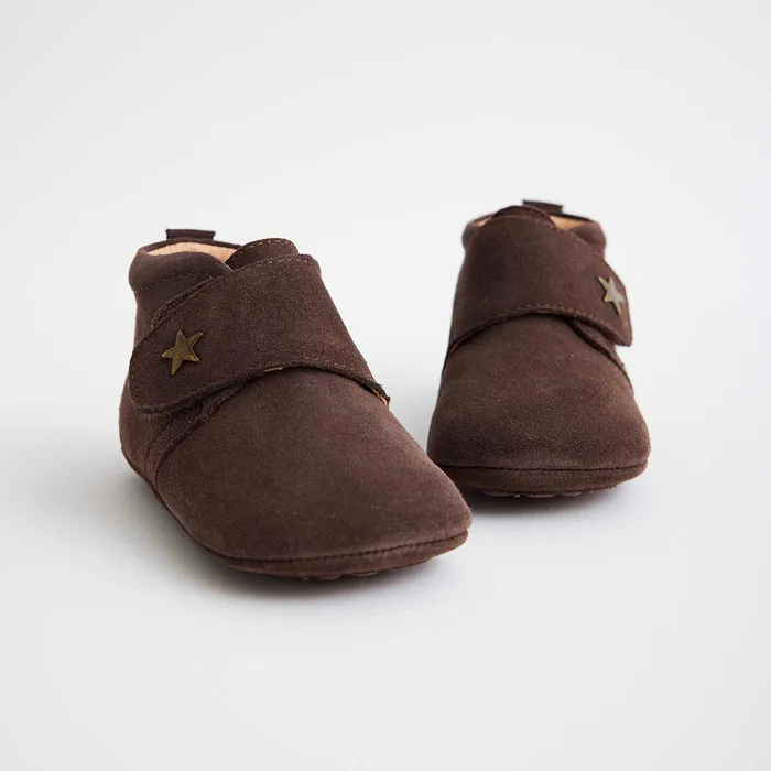 BABY Slippers bisgaardshoes baby star dark brown Brown