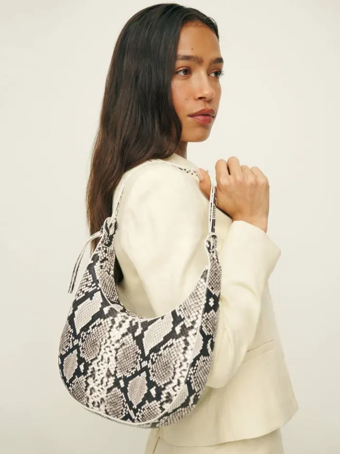 Bags The Reformation Medium Rosetta Shoulder Bag Roccia Snake