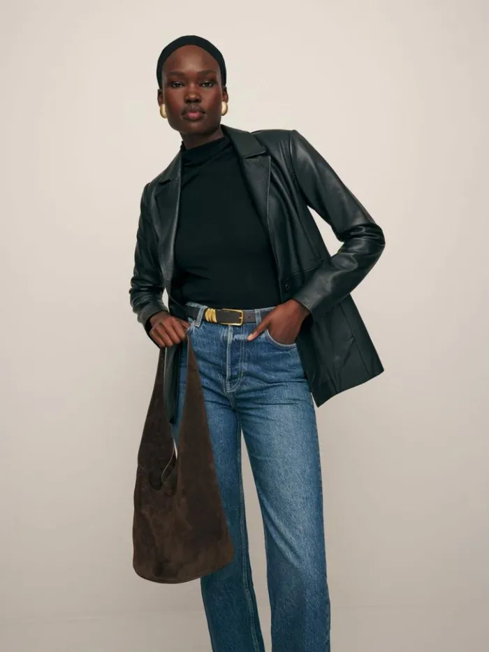 Bags The Reformation Medium Silvana Bucket Bag Boss Suede