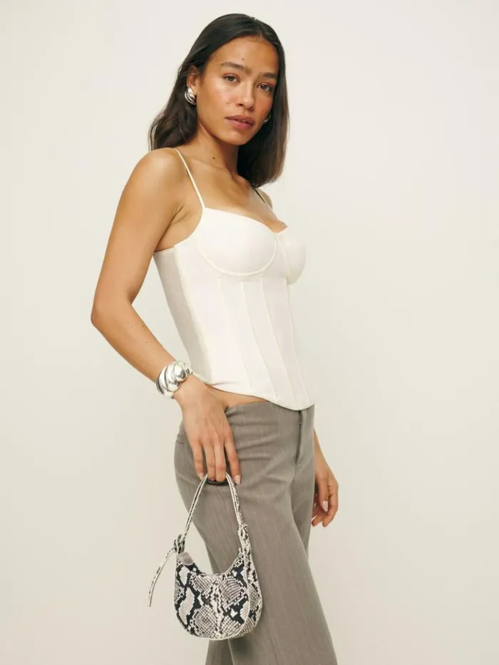 Bags The Reformation Mini Rosetta Shoulder Bag Roccia Snake