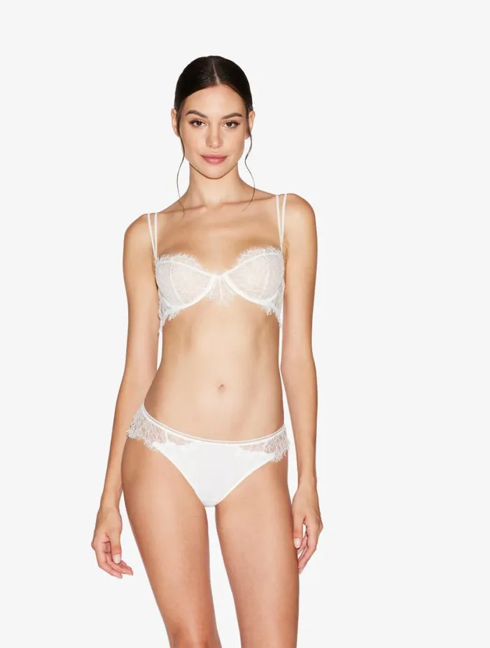 Balconette Bra With Lace In Natural Lingerie La Perla Balconette