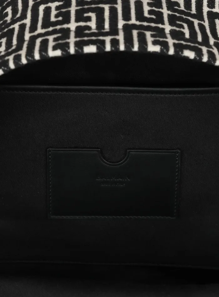 Balmain Bags And Backpacks Men Backpack With Jacquard Monogram Black