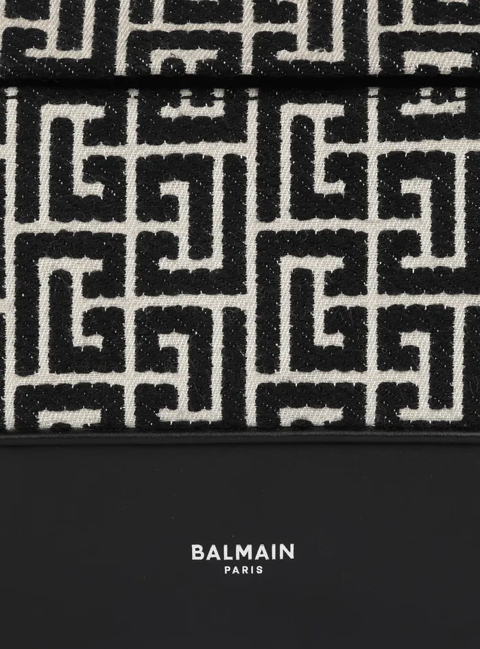 Balmain Bags And Backpacks Men Backpack With Jacquard Monogram Black