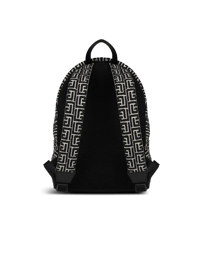 Balmain Bags And Backpacks Men Backpack With Jacquard Monogram Black