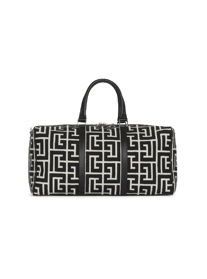 Balmain Bags And Backpacks Men Travel Bag With Jacquard Maxi Monogram Black