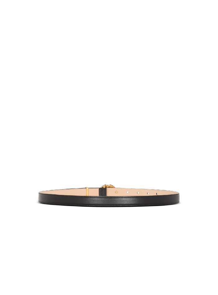 Balmain Belts Men Calfskin Kiss Belt Black