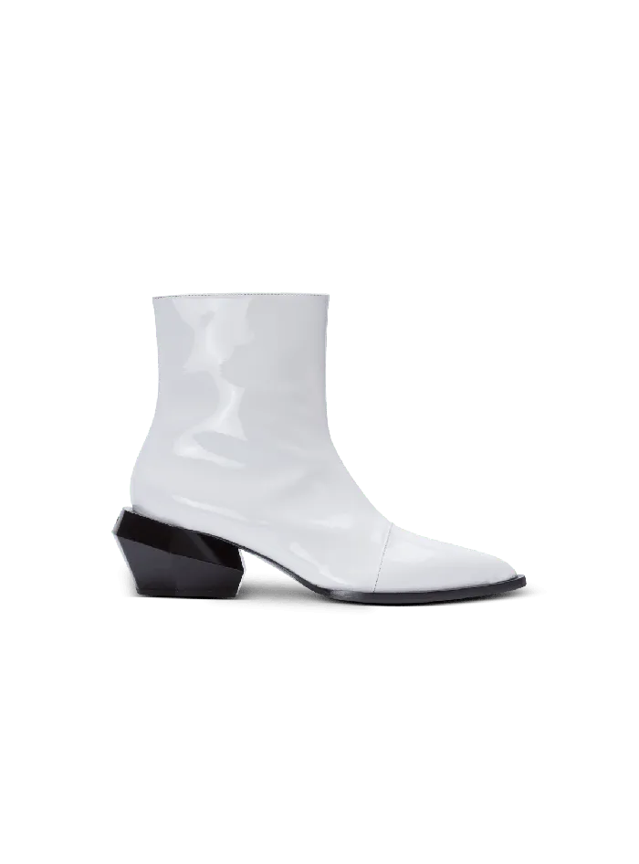 Balmain Boots And Rangers Men Billy Patent Leather Ankle Boots White