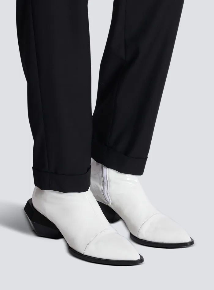 Balmain Boots And Rangers Men Billy Patent Leather Ankle Boots White