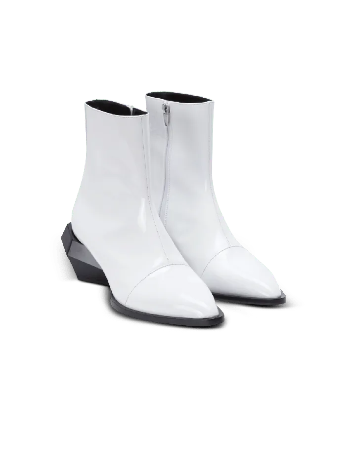 Balmain Boots And Rangers Men Billy Patent Leather Ankle Boots White