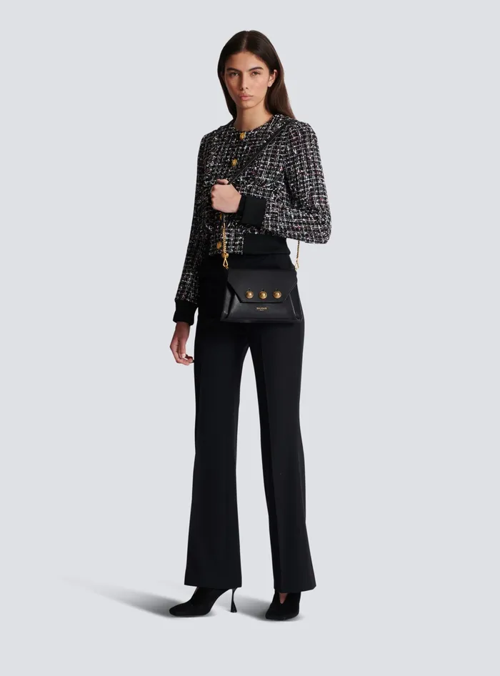 Balmain Clutches Women Emblegraveme Flap Grained Calfskin Bag Black