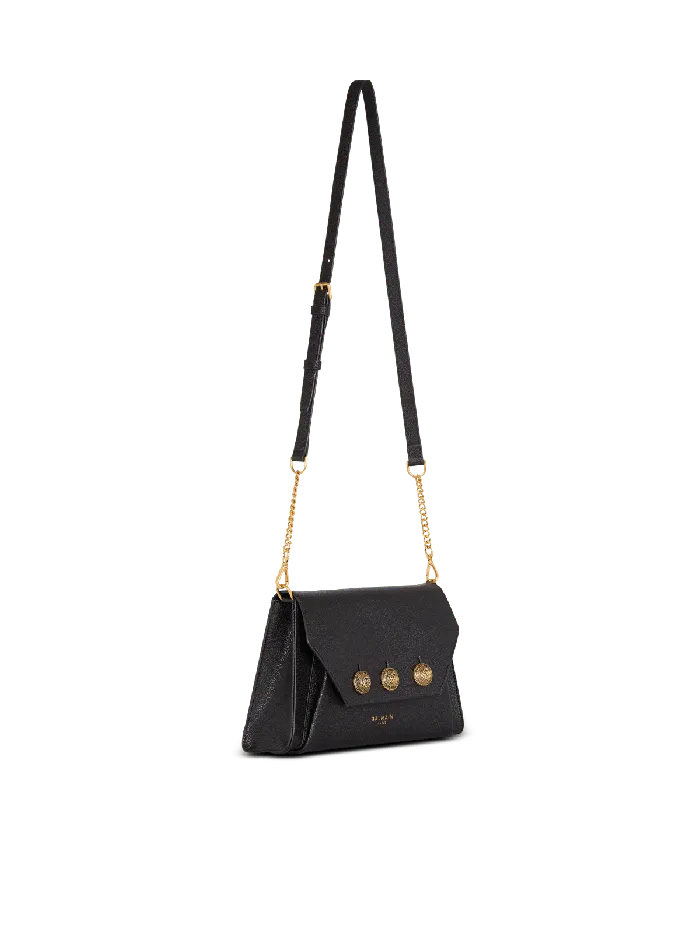Balmain Clutches Women Emblegraveme Flap Grained Calfskin Bag Black