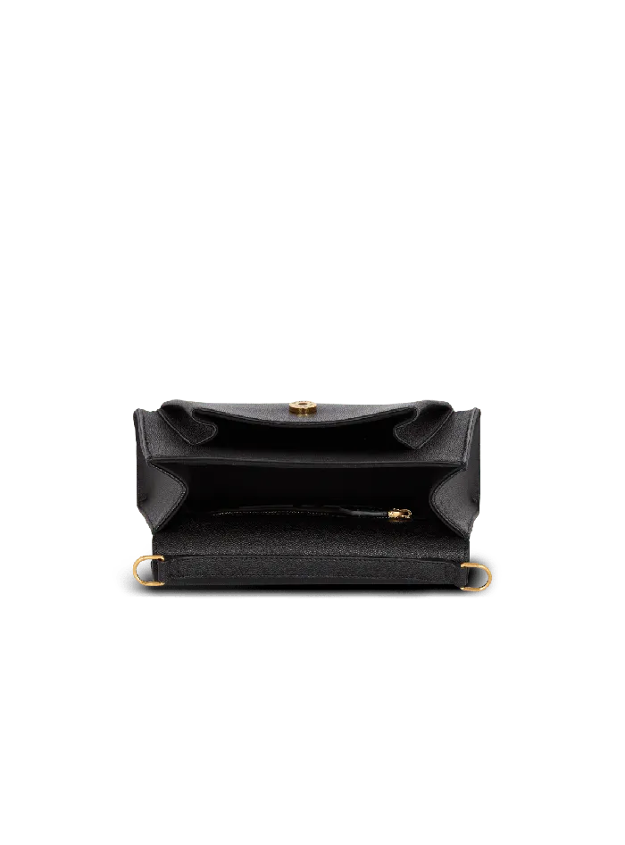 Balmain Clutches Women Emblegraveme Flap Grained Calfskin Bag Black