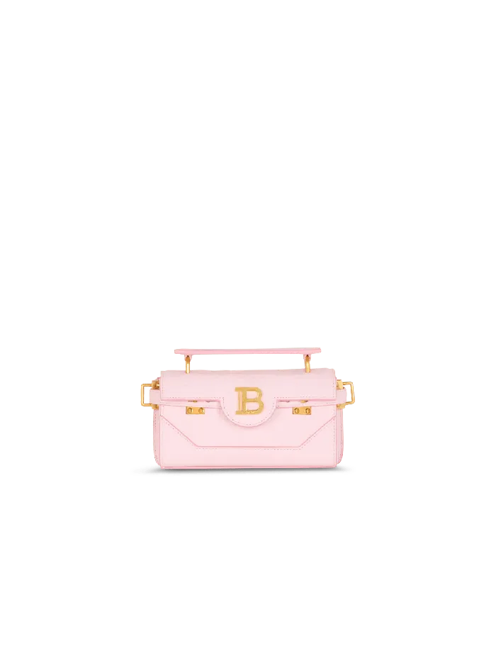 Balmain Handbags Women BBuzz 19 Bag In Grained PB Labyrinth Leather Pink