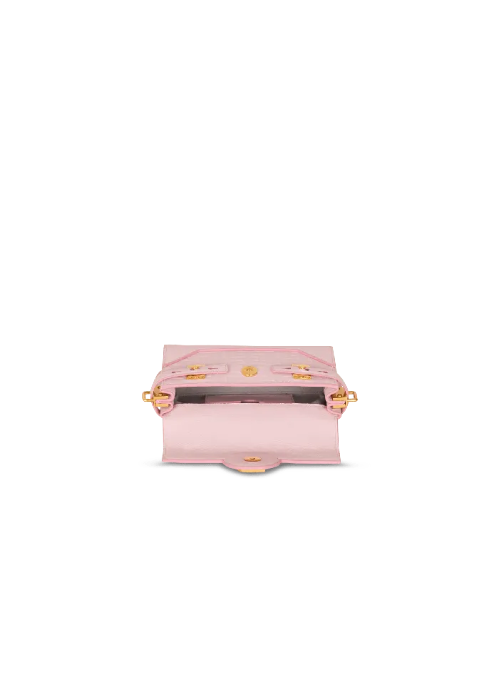 Balmain Handbags Women BBuzz 19 Bag In Grained PB Labyrinth Leather Pink