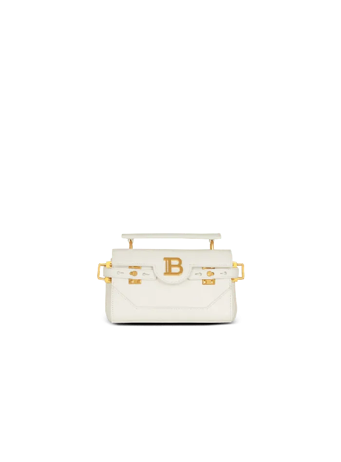 Balmain Handbags Women BBuzz 19 Monogram Grained Leather Bag Beige