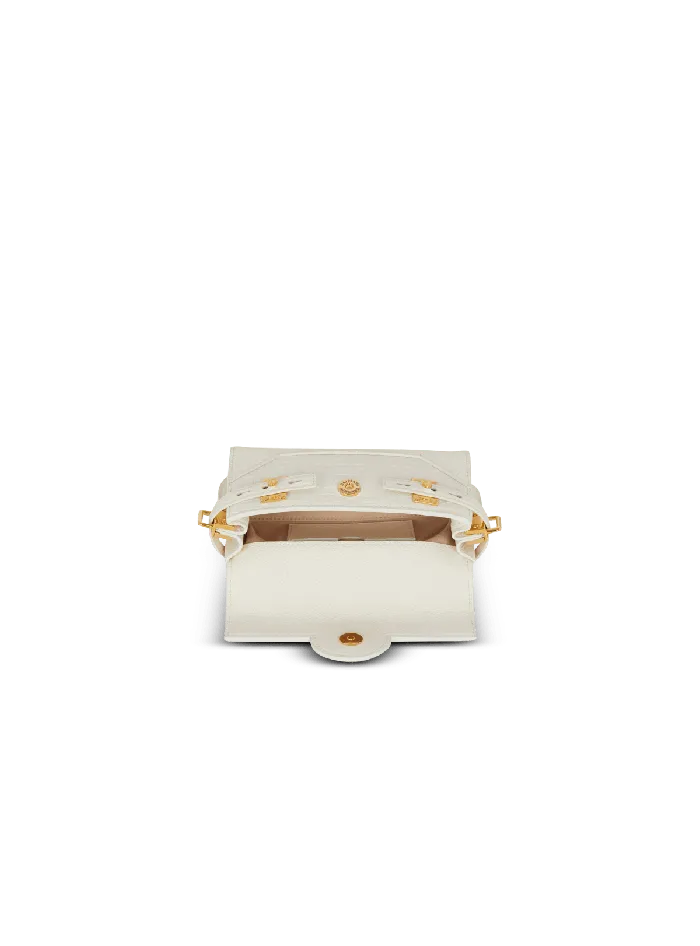 Balmain Handbags Women BBuzz 19 Monogram Grained Leather Bag Beige